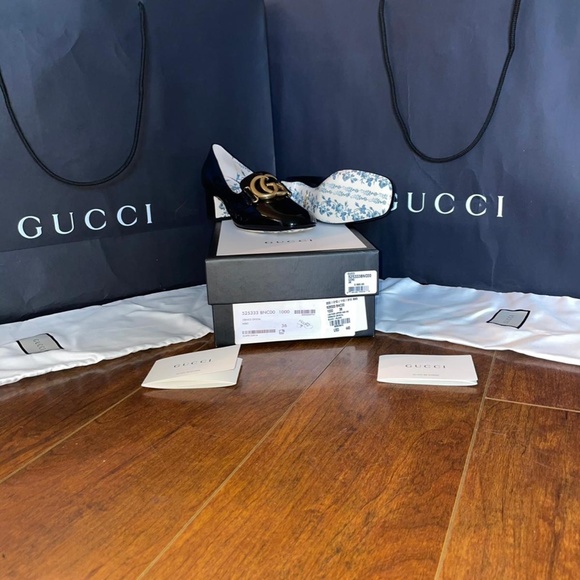 Gucci Womens Calfskin GG Marmont Mid Heel Pump NIB - Picture 15 of 15
